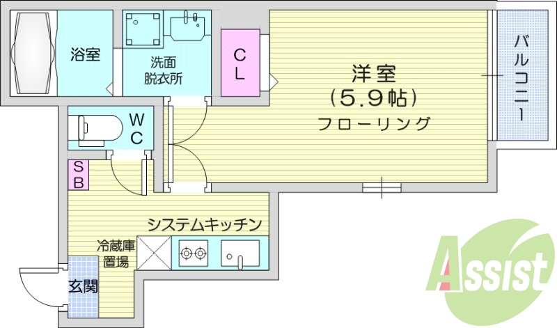 1R、オートロック、浴室乾燥機、エアコン、ネット無料、収納