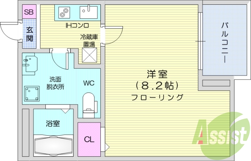 1K IHコンロ 浴室乾燥機 インターネット無料
