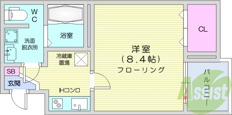 1K IHコンロ 浴室乾燥機 インターネット無料
