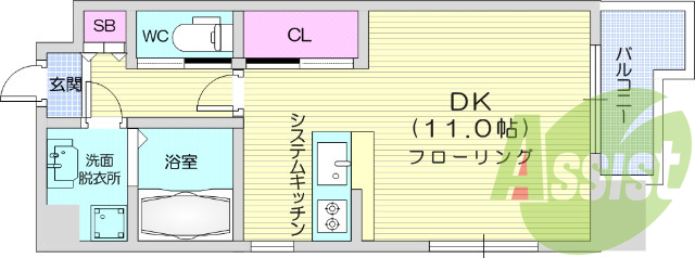 1Ｒ、追い炊き機能、独立洗面台、角部屋、都市ガス