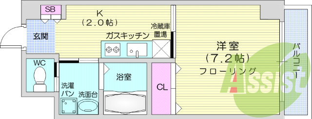 1K・オートロック・バストイレ別・追い焚き・独立洗面台