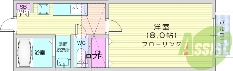 1K、独立洗面台、温水洗浄便座、インターネット無料