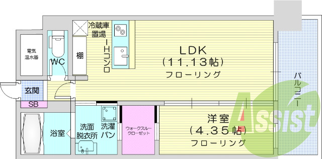 １LDK、南向き、ペット相談、ウォークインクローゼット