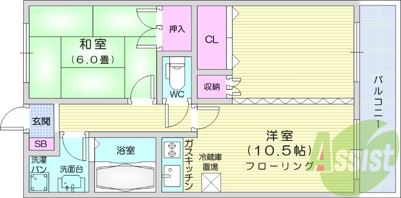 写真は別室です。1LDK、モニター付きインターホン、追い炊き