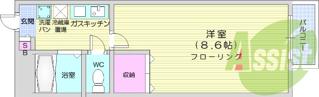 １Ｋ・エアコン・温水洗浄便座・インターホン