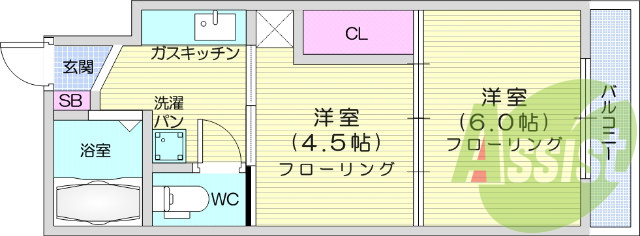 2K、暖房便座、エアコン、シューズボックス、都市ガス