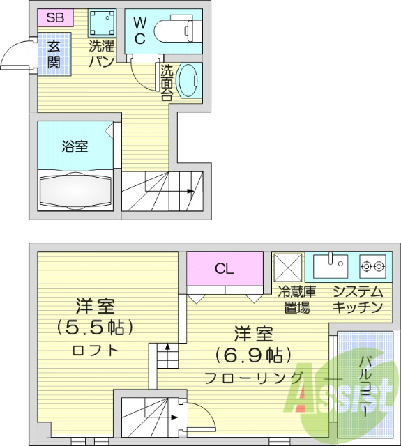 1R、浴室TV、ネット無料、モニター付きインターホン、角部屋