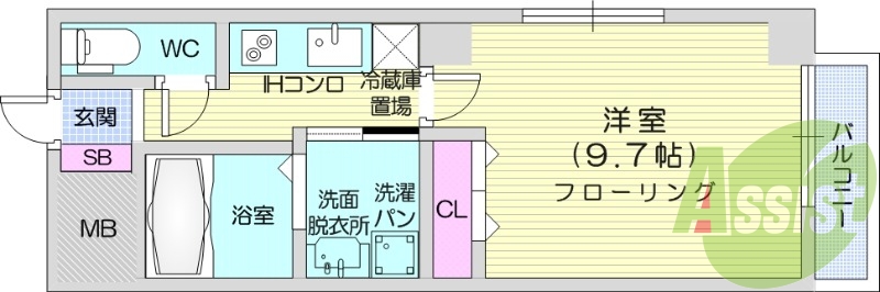 １K、南向き、インターネット対応、オートロック