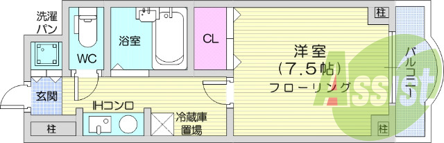 1Ｋ、インターネット無料、オートロック、風呂