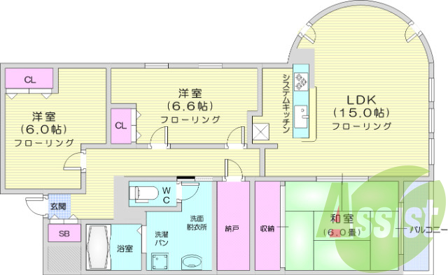 ３ＬＤＫ、給湯、エアコン、ＩＨコンロ、オートロック。