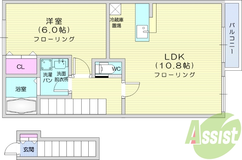 1LDK、温水洗浄便座、追い焚き機能、インターネット無料