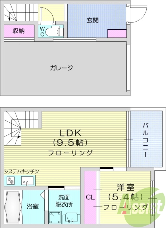 1LDK、エアコン、追い炊き機能、浴室乾燥機