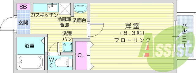 1K、ウォシュレット機能、独立洗面台、エアコン