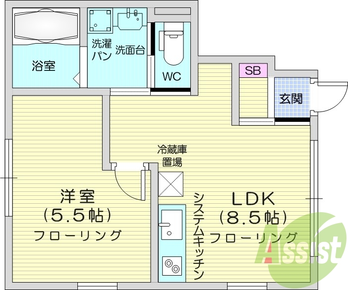 1LDK、ペット相談、浴室乾燥機、防犯カメラ。