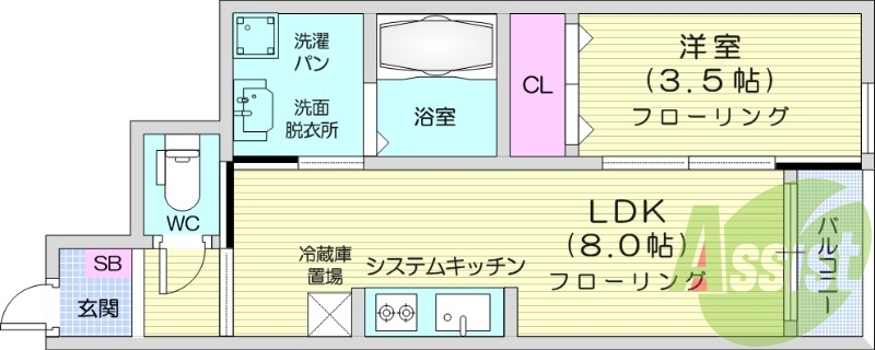 ※建築中※1LDK、フローリング、浴室乾燥機