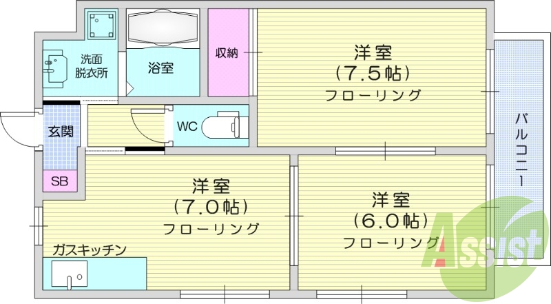 １LDK、追い焚き機能、エアコンインターネット無料