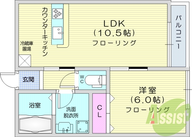 １LDK、温水洗浄便座、追い焚き機能、シャンプードレッサー