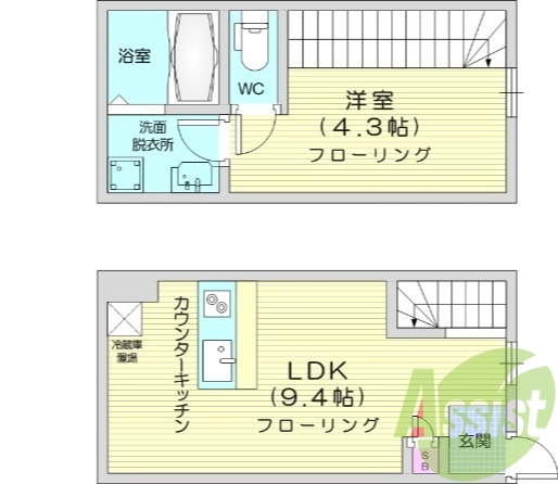1LDK、浴室乾燥、追い焚き機能、室内洗濯機置き場、エアコン