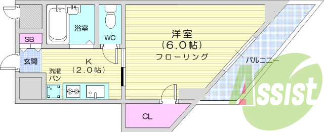 1K、都市ガス、エアコン、インターネット無料、ウォシュレット