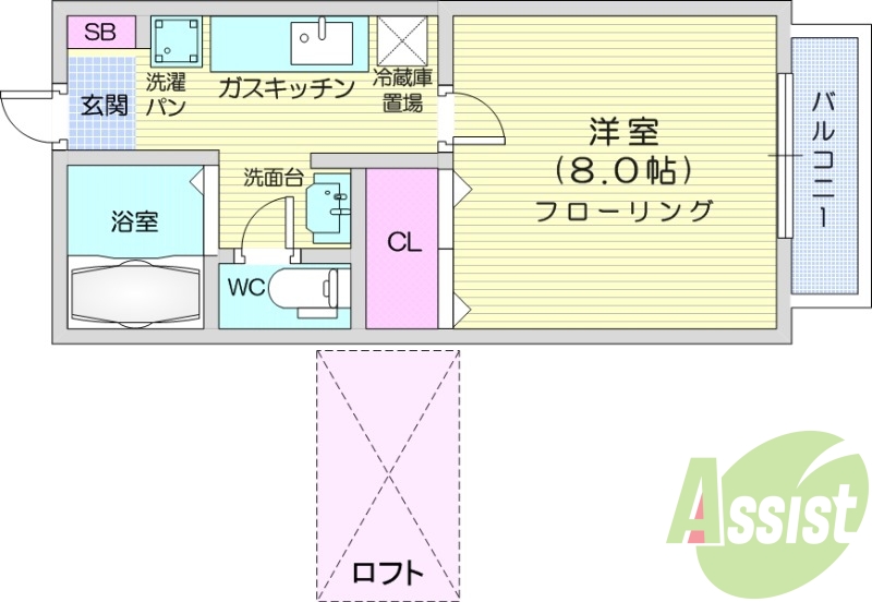 1K、独立洗面台、シューズボックス、エアコン