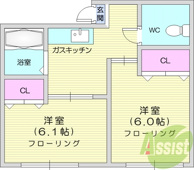 2K、南向き、エアコン、角部屋、ペット飼育可