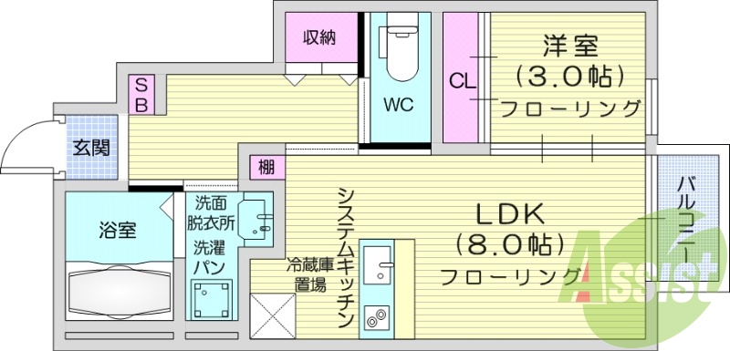 1LDK、ペット可、浴室乾燥、追い焚き、ネット無料、ＩＨ