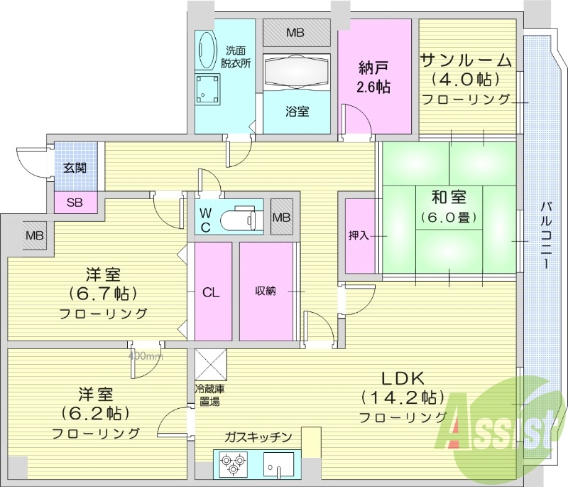 ３SLDＫ、都市ガス、システムキッチン、温水洗浄便座