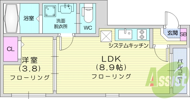 1LDK、宅倍ボックス、オートロック、エアコン。