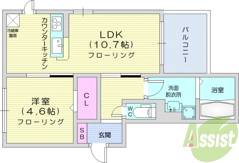 １LDK、温水洗浄便座、追い焚き機能、浴室乾燥、エアコン