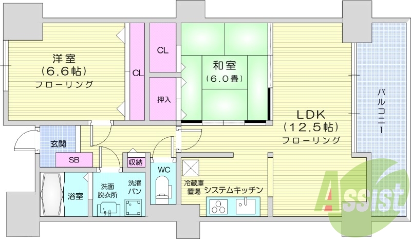 ファミリー向け2LDK、オートロック、オール電化