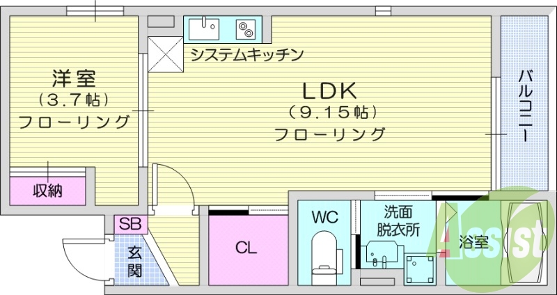 1LDK、デザイナーズ、インターネット使用料無料