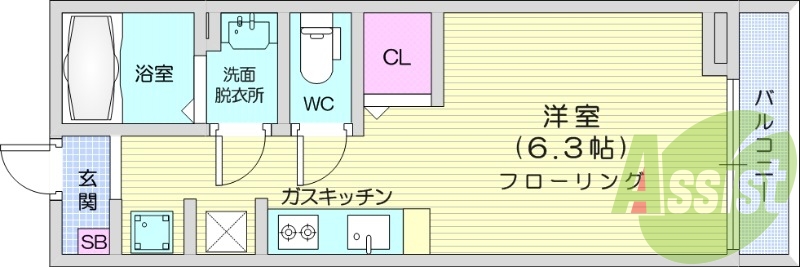 １R、ネット使用料無料、追い焚き、洗髪洗面化粧台、エアコン