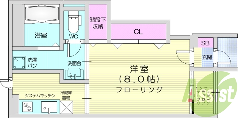 1K、高耐震設計、南向き、角部屋、インターネット無料