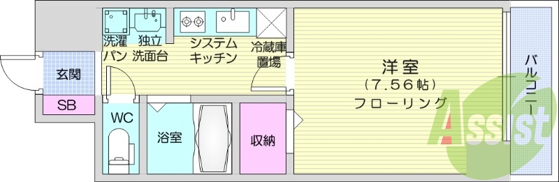 １K、設備充実、システムキッチン、鉄筋コンクリート