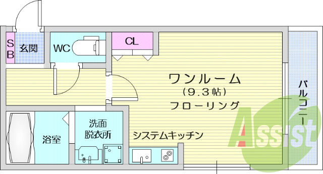 １R、バス・トイレ別、IHシステムキッチン、追焚機能