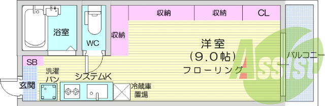1R、ウォシュレット、モニター付きインターホン