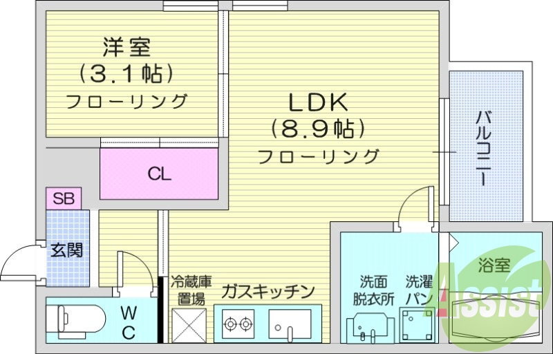 ※建築中※1LDK、フローリング、浴室乾燥機