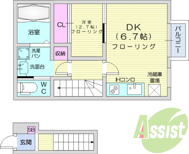 １K、IHクッキングヒーター、インターネット無料