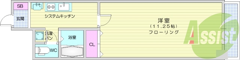 1K、インターネット無料、オートロック、宅配BOX