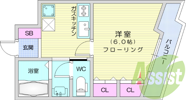 1*、宅配ボックス、独立洗面台、システムキッチン