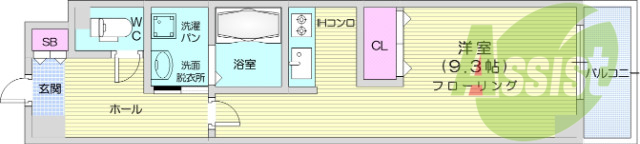 ワンルーム、オートロック、エアコン、IH付きシステムキッチン