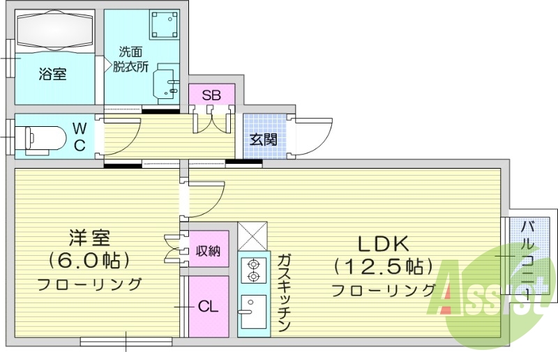 写真は別室です。１LDK、温水洗浄便座、室内洗濯機置場