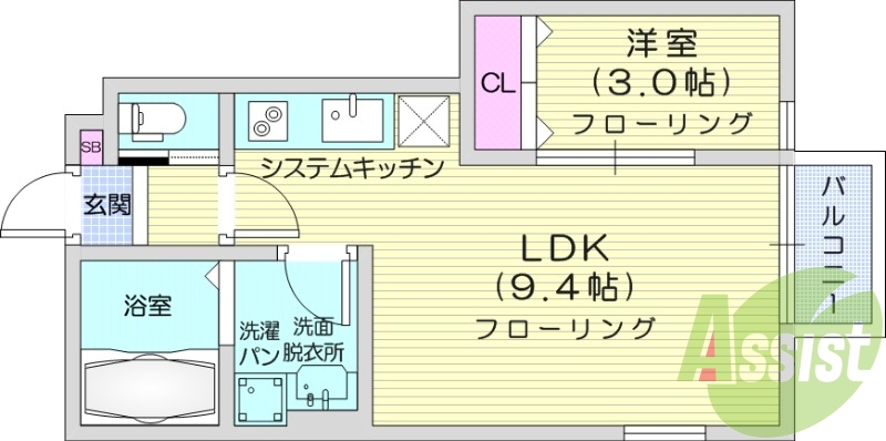 1LDK、インターネット無料、防犯カメラ、BS