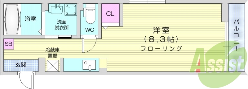 １R、ネット使用料無料、追い焚き、洗髪洗面化粧台、エアコン