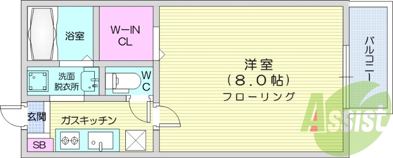 1K、インターネット無料、モニター付きインターホン