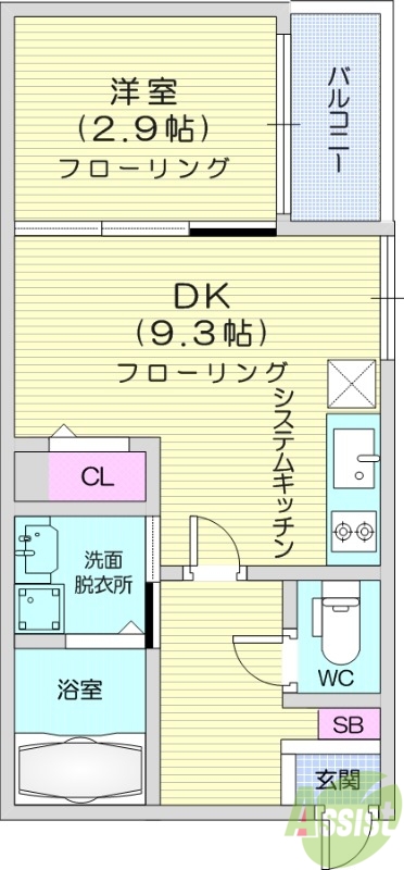 1DK、ネット無料、浴室乾燥、独立洗面台、オートロック、BS