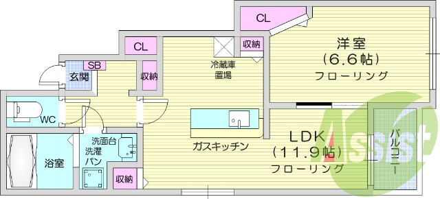 1LDK、浴室乾燥機、複層ガラス、