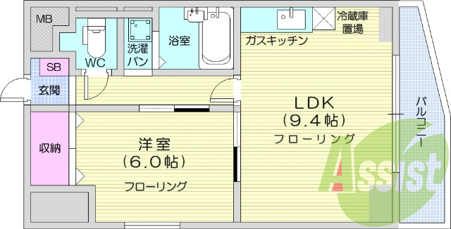 １LDK、バス・トイレ別、インターネット無料、プロパンガス