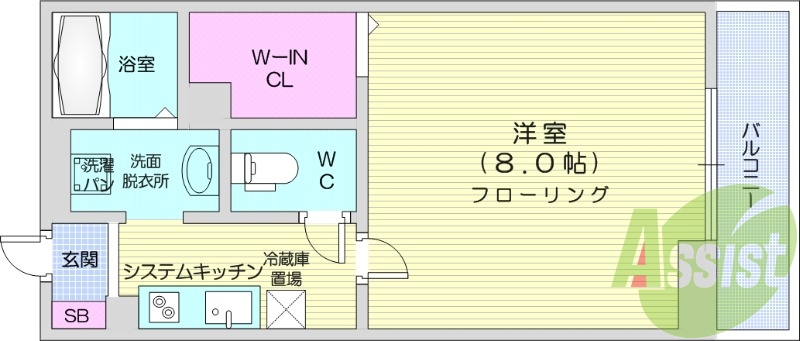 1K、インターネット無料、モニター付きインターホン