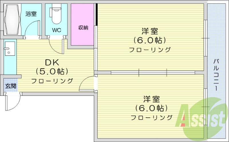 2ＤＫ、追焚機能、エアコン、B/T別、洗濯機置場、給湯器